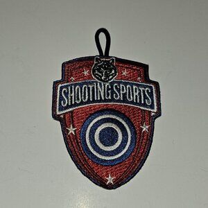 Cub Scouts Badge Patch Wolf Shooting Sports Red Blue White Retired Collectible